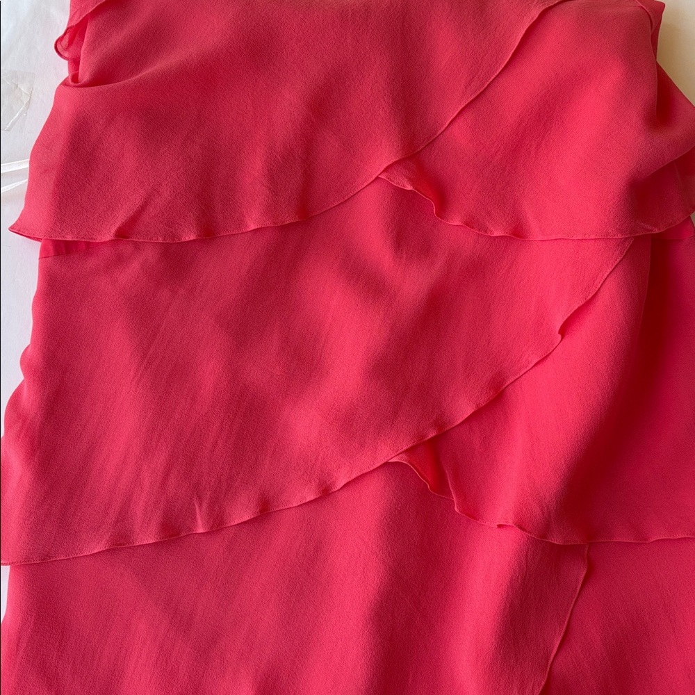 Y2K Vintage Daymor Couture Silk Halter Party Formal Beaded 12 Pink Tiered Melon - Picture 13 of 17